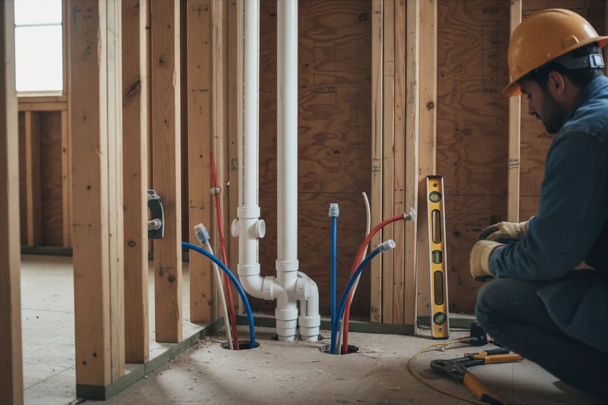 Drain and supply rough-in during Garbage Disposal Repair in Braddock Heights